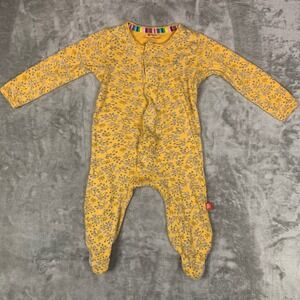 Magnetic Me Magnetic Footie Sleeper Olive My Love Organic Yellow 3-6 Months